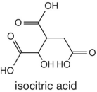 Skeletal formula of isocitric acid.