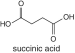 Skeletal formula of succinic acid.