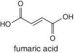 Skeletal formula of fumaric acid.