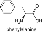 Skeletal formula of phenylalanine.