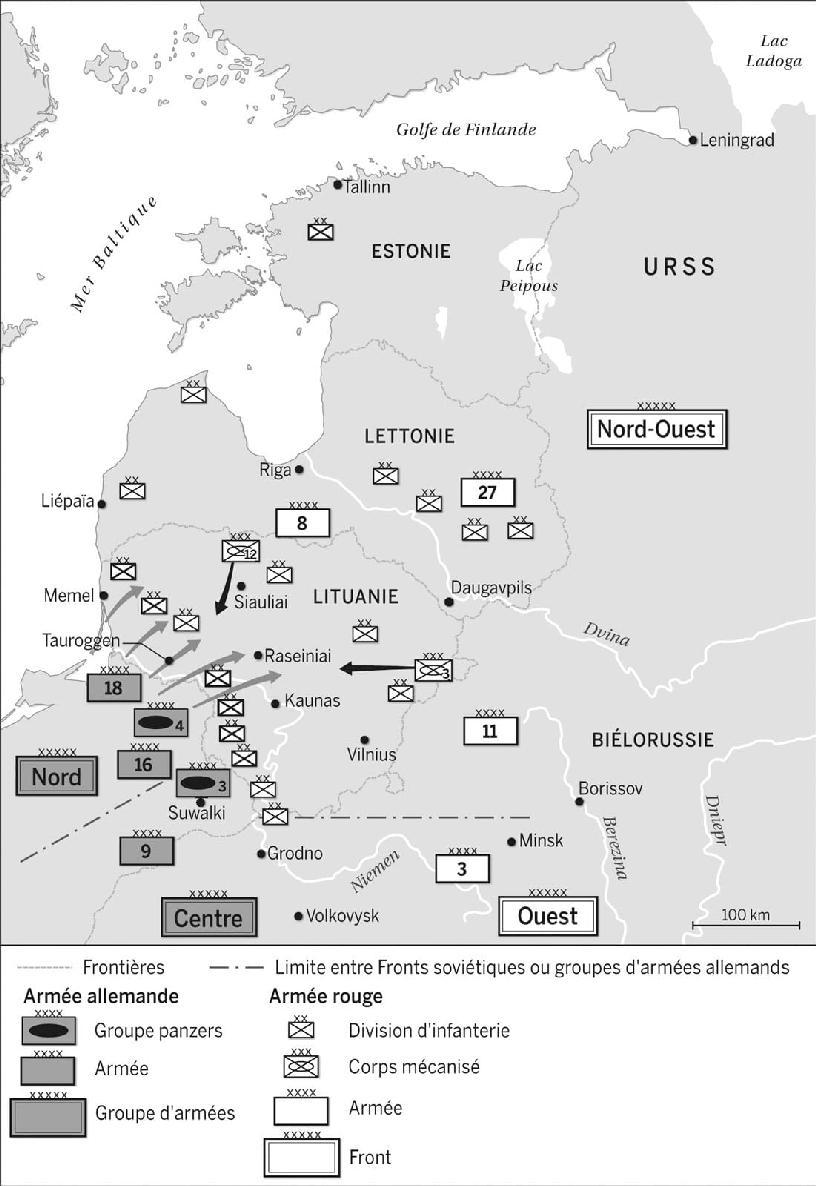 Illustration. Situation du Front du Nord-Ouest, 22 juin 1941 au soir