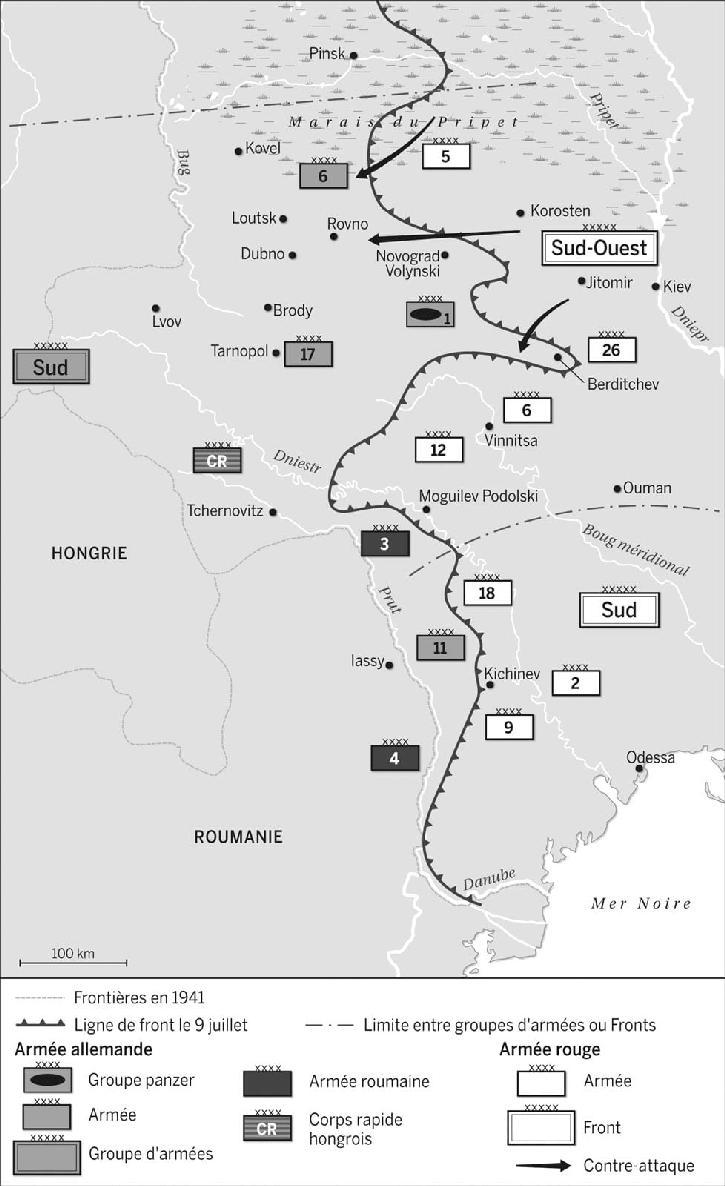 Illustration. La bataille des frontières. Front du Sud-Ouest et du Sud (23 juin - 9 juillet)