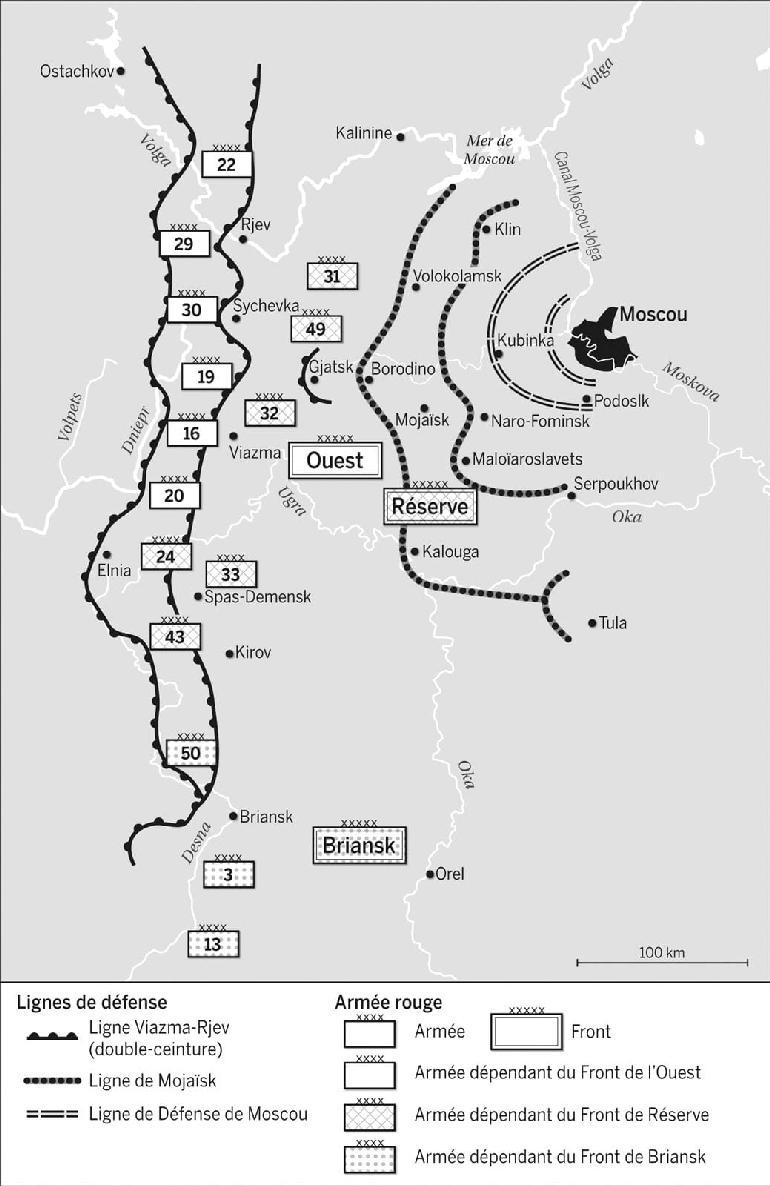 Illustration. Les lignes défensives devant Moscou