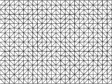 Truchet’s four tiles placed in random orientations by Cyril Stanley Smith in 1987. The solid coloring was removed to show the formal connection to the 10 PRINT pattern.