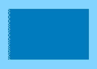 This screen capture from the 10 PRINT variation without the semicolon shows the importance of the two-dimensional grid as a defining characteristic of the program.