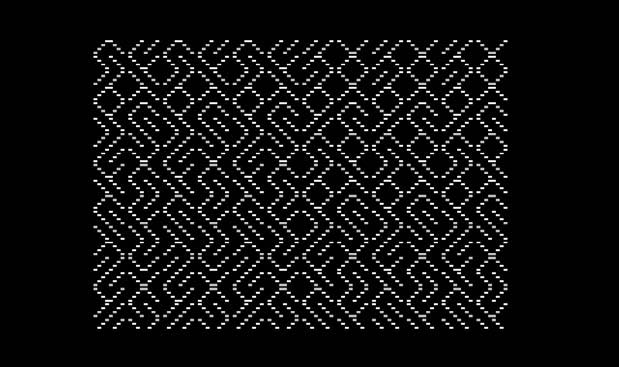 Screen capture from an Atari VCS port of 10 PRINT.