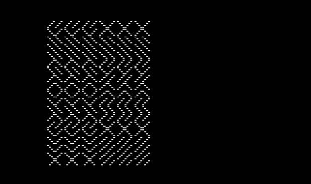 Identical copies of the diagonal pattern provide regularity rather than randomness.