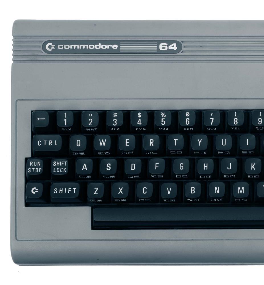 The Commodore 64 computer was released in 1982 as a followup to the Commodore VIC-20. As the name signals, it had sixty-four kilobytes of memory. Photo by Mark Richards, ©2007. Courtesy of Mark Richards.