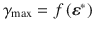 
$${{\gamma }_{\max }}=f\left ( {{\boldsymbol {\varepsilon }}^{*}} \right )$$
