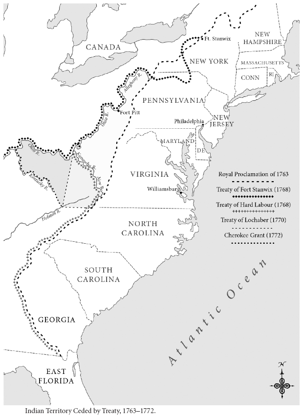 Image: Indian Territory Ceded by Treaty, 1763–1772.