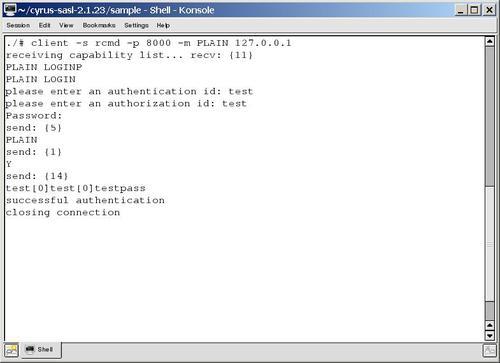 Testing Cyrus SASL authentication
