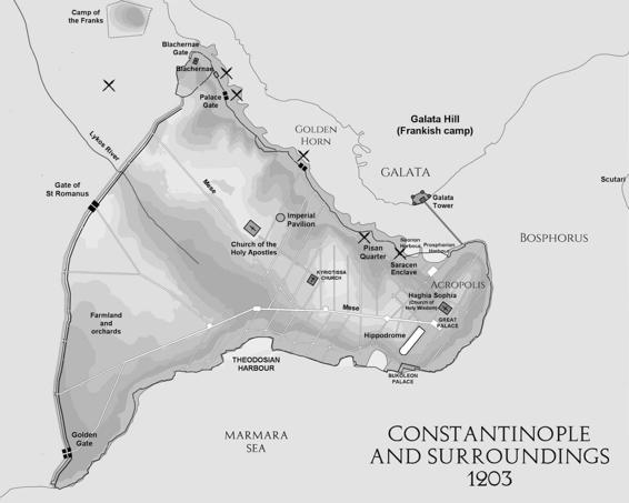 Map of Constantinople and surroundings