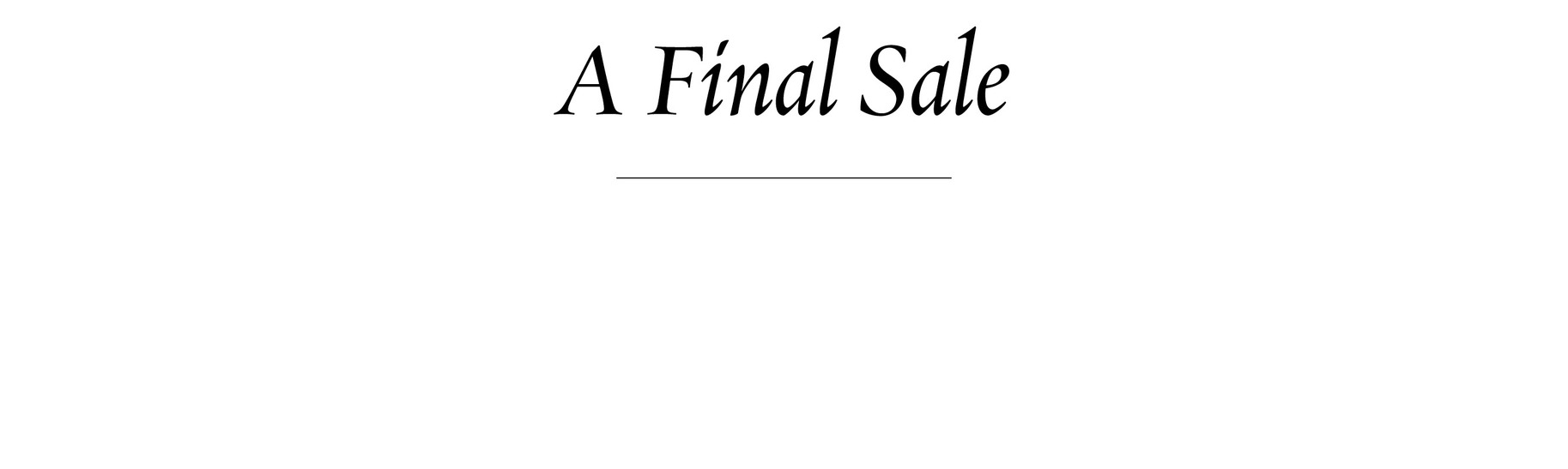 A Final Sale