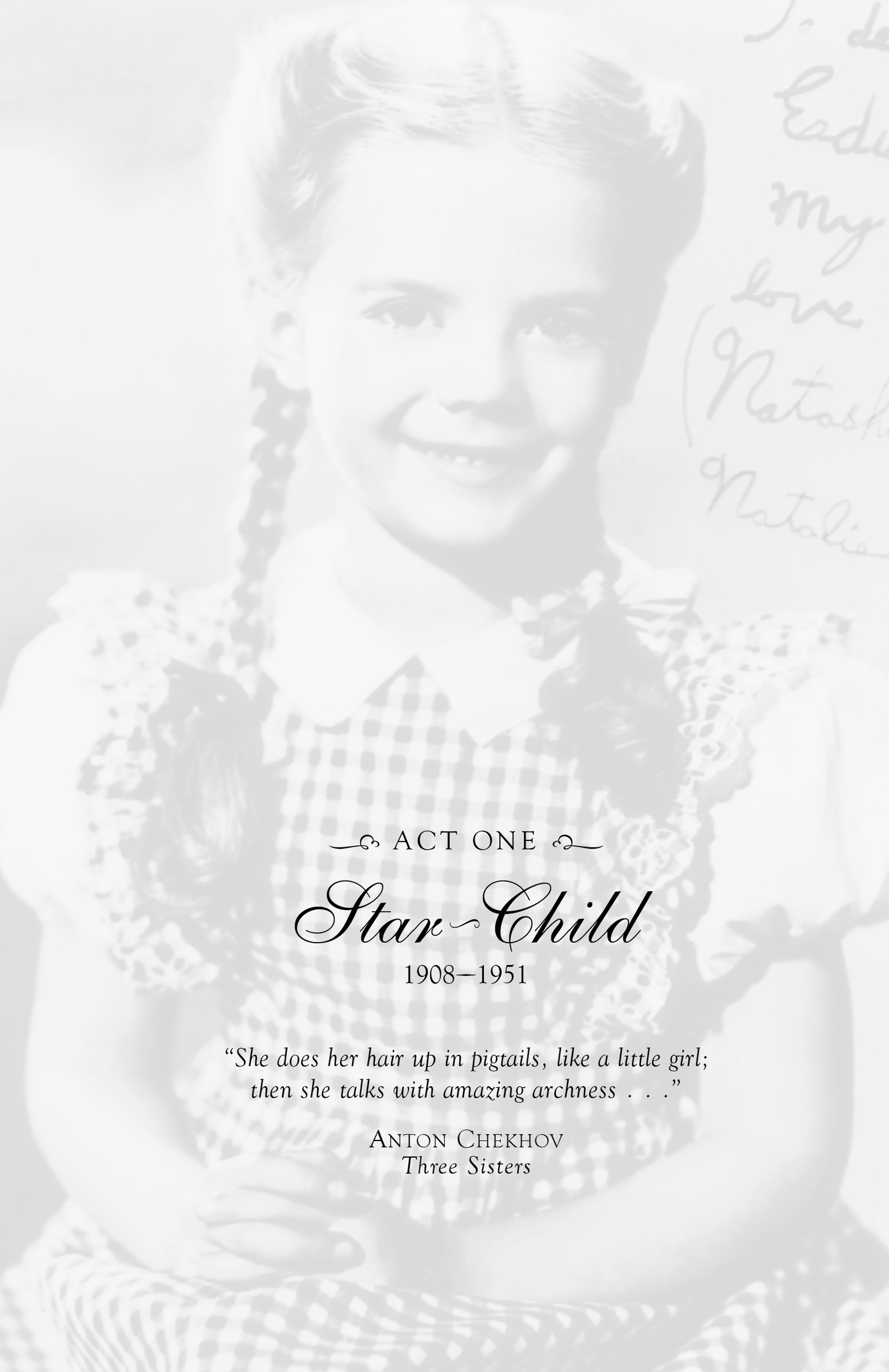 j Act One i Star=Child 1908 - 1951 “She does her hair up in pigtails, like a little girl; then she talks with amazing ar