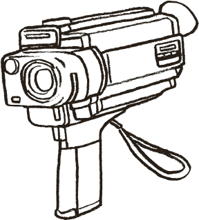 An illustration of a video camera