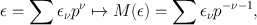 
$$\epsilon= \sum\nolimits {\epsilon }_{\nu }{p}^{\nu }\mapsto M(\epsilon ) = \sum\nolimits {\epsilon }_{\nu }{p}^{-\nu -1},$$
