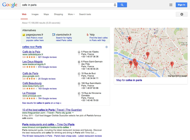 Fig. 2. Google’s Local Search service. Source: European Commission.