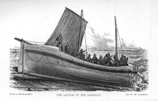 The Launch of the Lifeboat. From a photograph by W. H. Franklin.