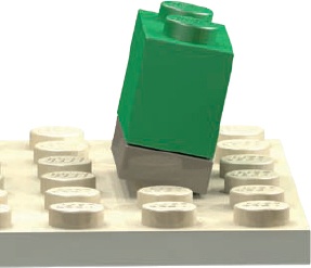 Here a standard 1×2 brick is being substituted for a brick separator.