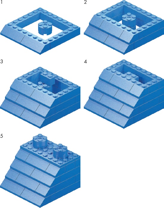 Building a 4X jumbo 2×2 slope (45 degrees)