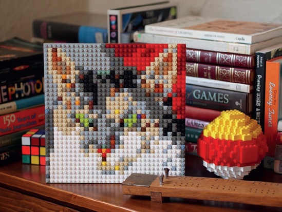 A finished mosaic can be displayed along with books, games, and other things that interest you.