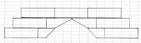 Inverted slopes are just as easy to draw as their standard counterparts. Here I’ve sketched out a substitute arch, like the example in ( in ).