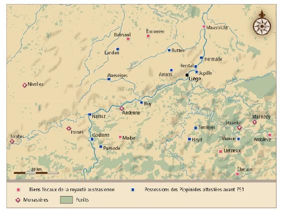 Les biens des Pippinides au début du VIIe siècle