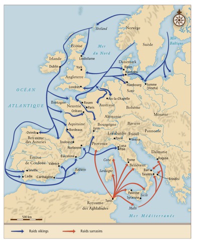 Les raids normands et sarrasins en Europe occidentale