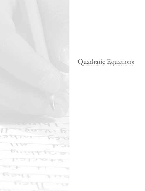 Quadratic Equations