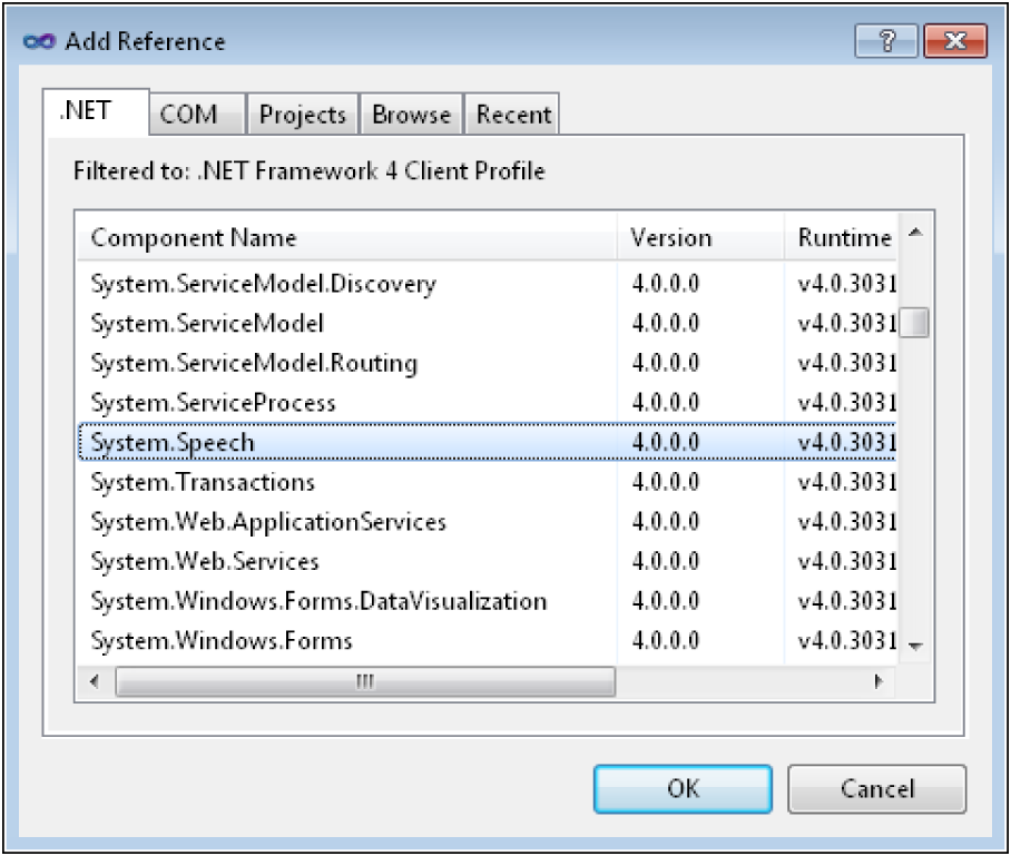 Finding the System.Speech resources.