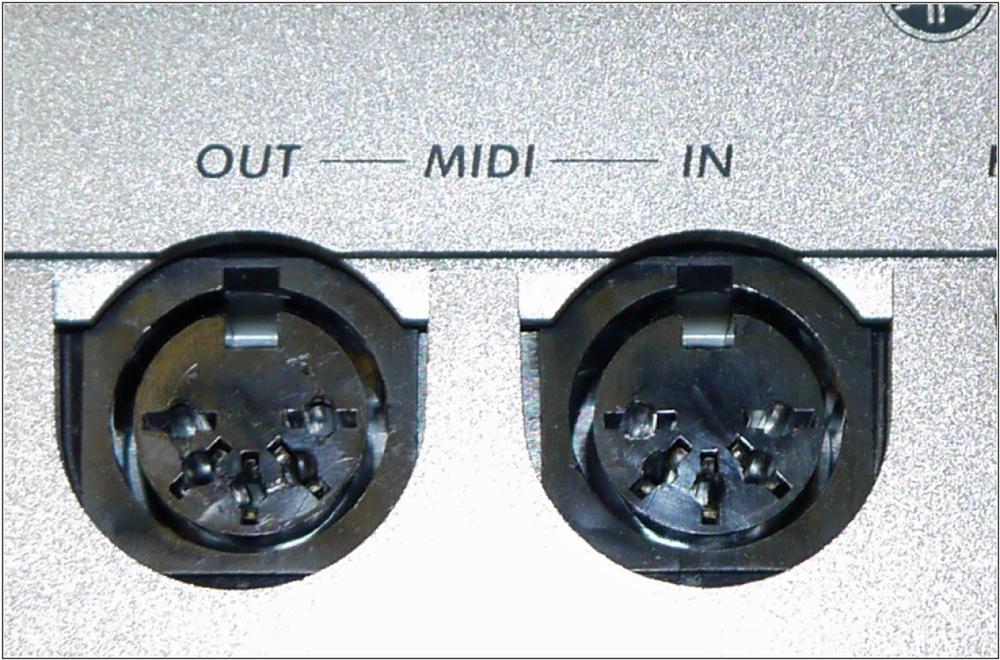 MIDI connectors.