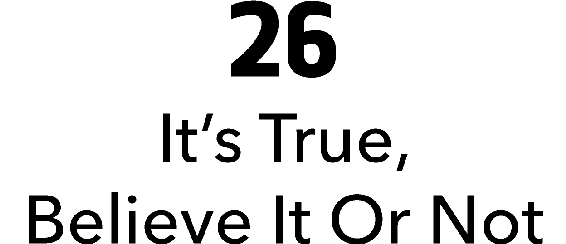 26: It’s True, Believe It Or Not