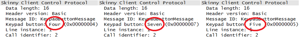 Skinny keypad button messages