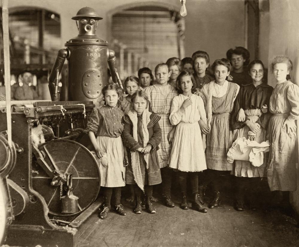 Textile mill workers with Boilerplate, early 1900s (photo courtesy of Paul Guinan and Lewis Hine) Boilerplate (Guinan)