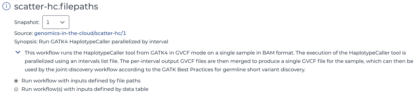 Viewing the workflow information summary.