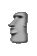 an Easter Island statue