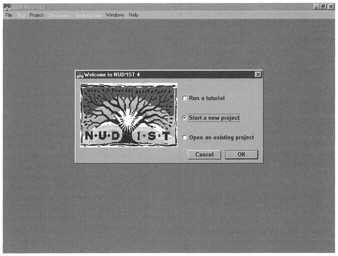 Figure 9.1 NUD-IST start screen.