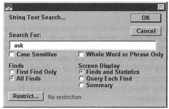 Figure 9.8 Search window.