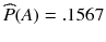 
$$ \widehat{P}(A)=.1567 $$
