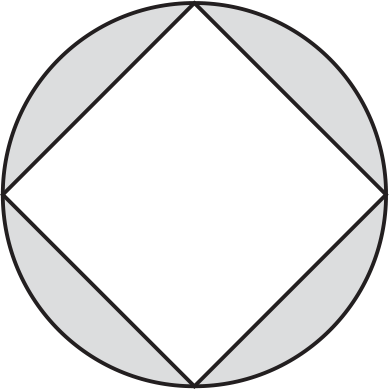 Square inscribed in circle. 