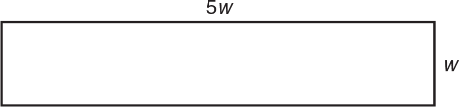 Long rectangle with the length, 5w, and the width, w. 