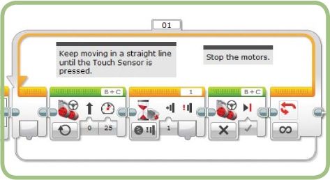 Waiting until the Touch Sensor is pressed and then stopping