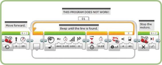 A broken LineFinder program