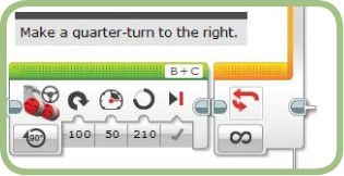 Turning using a Move Steering block alone