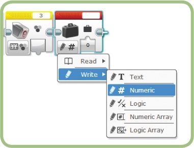 Setting the Variable block’s mode