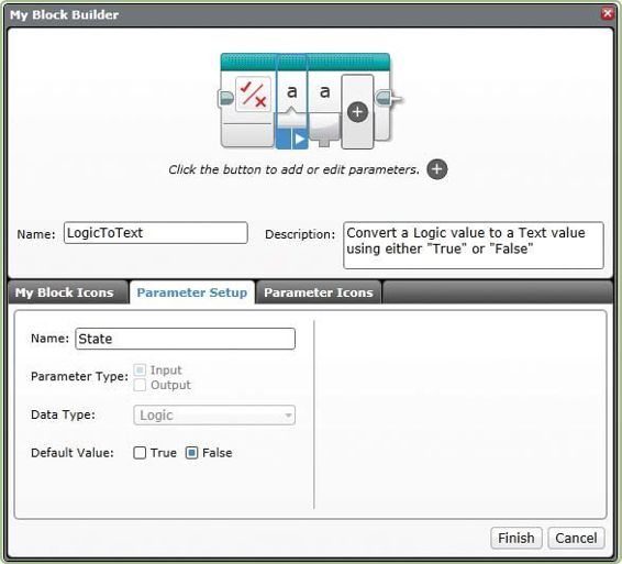 The Parameter Setup tab for the first parameter