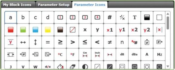 The Parameter icons tab