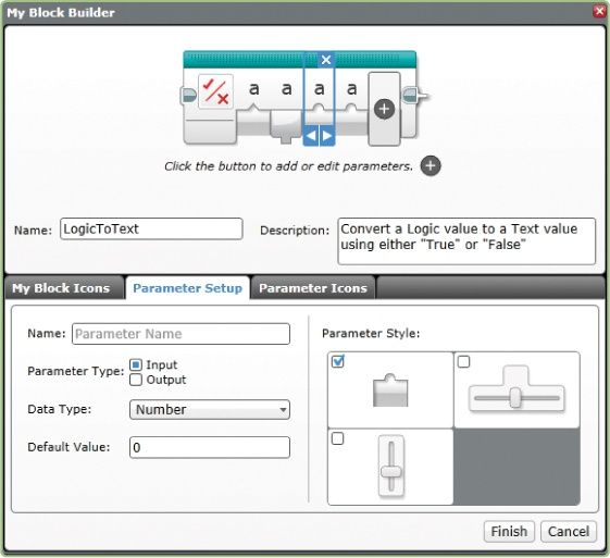 The Parameter Setup tab for a new parameter