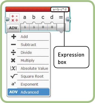 The Math block in Advanced mode