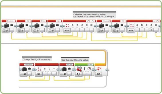 The LineFollower program with PID controller, part 2